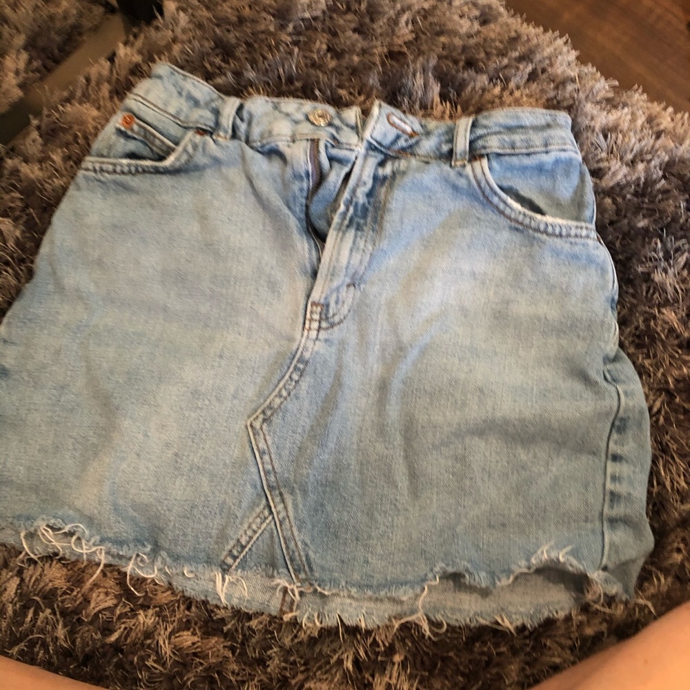 Topshop light wash denim skirt high waisted